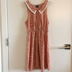 Pink floral collared dress